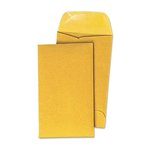 Universal® Kraft Coin Envelope, #7, Round Flap, Gummed Closure, Light Brown Kraft, 500/Box