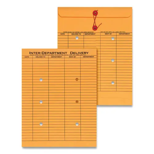 Universal® Light Brown Kraft String/Button Interoffice Envelope, #97, 10 x 13, 100/Box