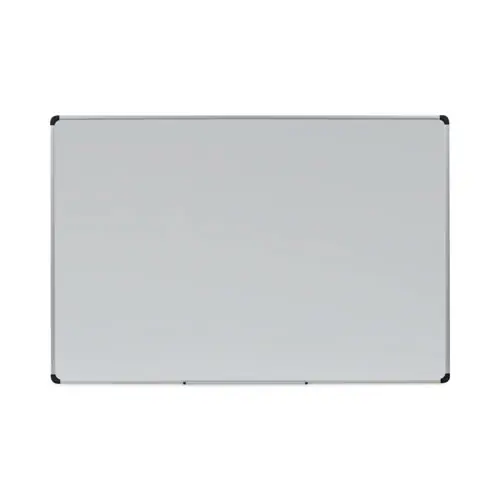 Universal® Magnetic Steel Dry Erase Marker Board, 72" x 48", White Surface, Satin Aluminum Frame