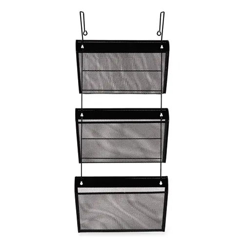 Universal® Mesh Three-Pack Wall Files, 3 Sections, Letter Size, Black