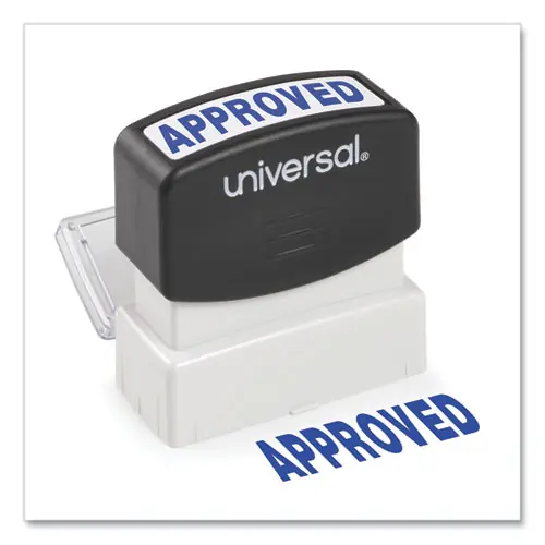 Universal® Message Stamp, APPROVED, Pre-Inked One-Color, Blue