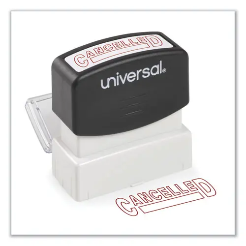 Universal® Message Stamp, CANCELLED, Pre-Inked One-Color, Red