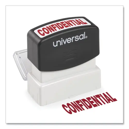 Universal® Message Stamp, CONFIDENTIAL, Pre-Inked One-Color, Red