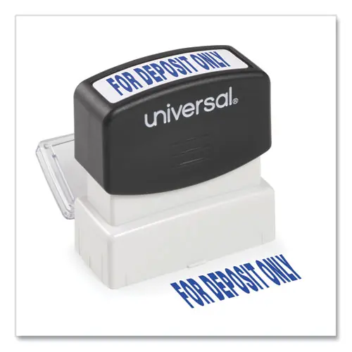 Universal® Message Stamp, for DEPOSIT ONLY, Pre-Inked One-Color, Blue