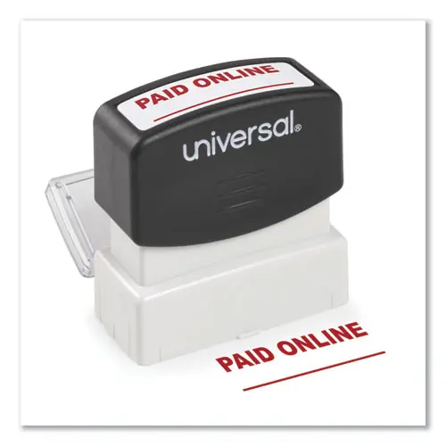 Universal® Message Stamp, PAID ONLINE, Pre-Inked One-Color, Red