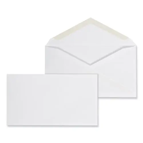 Universal® Open-End Business Envelope, #6 3/4, Square Flap, Gummed Closure, White, 125/Box