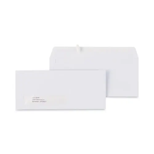 Universal® Open-Side Business Envelope, #10, 1 Window, Commercial Flap, Gummed Closure, White, 250/Box