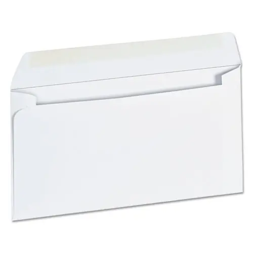 Universal® Open-Side Business Envelope, #6 3/4, Square Flap, Gummed Closure, 3.63 x 6.5, White, 500/Box