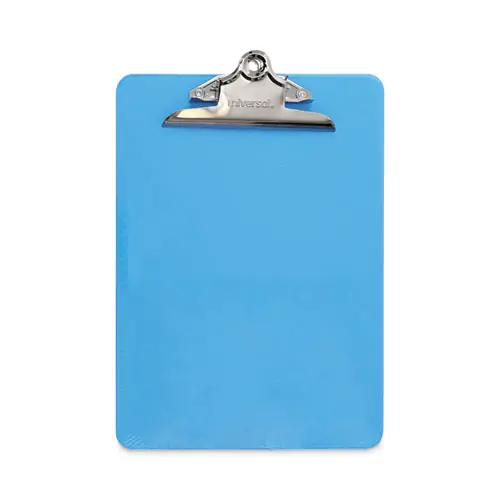 Universal® Plastic Clipboard with High Capacity Clip, Translucent Blue