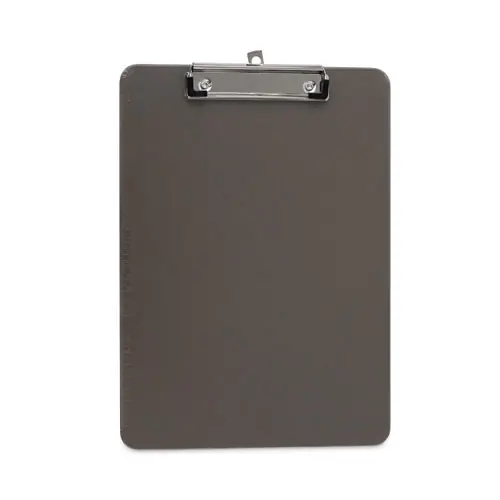 Universal® Plastic Clipboard with Low Profile Clip, Translucent Black