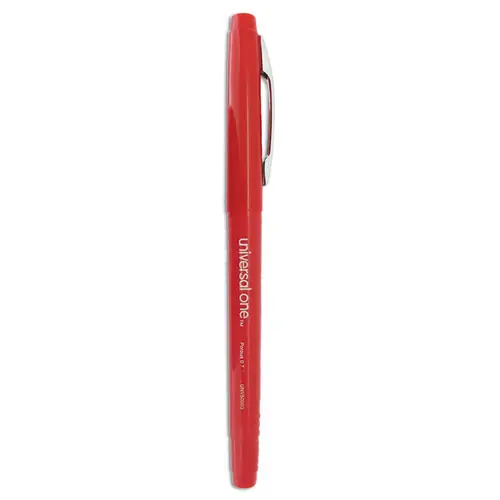 Universal™ Porous Point Pen, Stick, Medium 0.7 mm, Red Ink, Red Barrel, Dozen