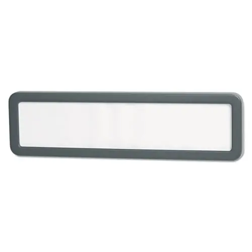 Universal® Recycled Cubicle Nameplate with Rounded Corners, Charcoal