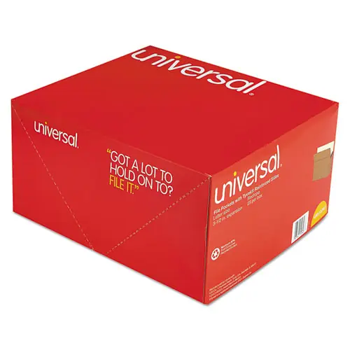 Universal® Redrope Expanding File Pockets, Letter Size, 3.5" Expansion, Redrope, 25/Box