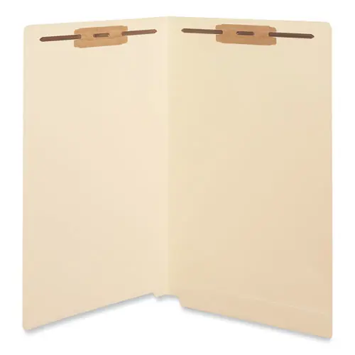 Universal® Reinforced End Tab Fastener Folders, Legal Size, Manila, 50/Box