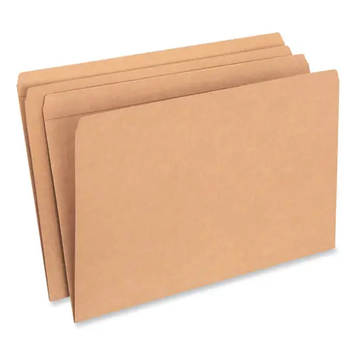 Universal® Reinforced Kraft Top Tab File Folders, Straight Tabs, Legal Size, 0.75" Expansion, Brown, 100/Box