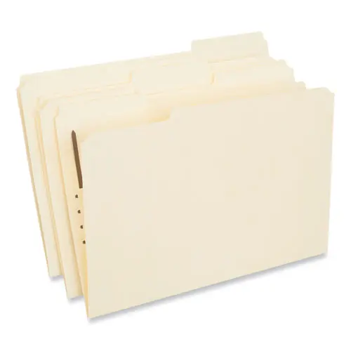 Universal® Reinforced Top Tab Fastener Folders, Legal Size, Manila, 50/Box
