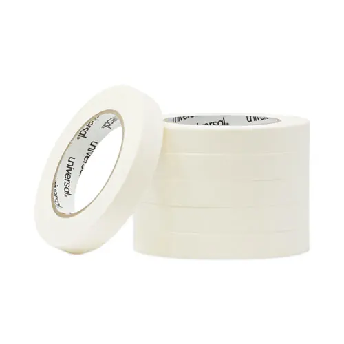 Universal® Removable General-Purpose Masking Tape, 3" Core, 18 mm x 54.8 m, Beige, 6/Pack