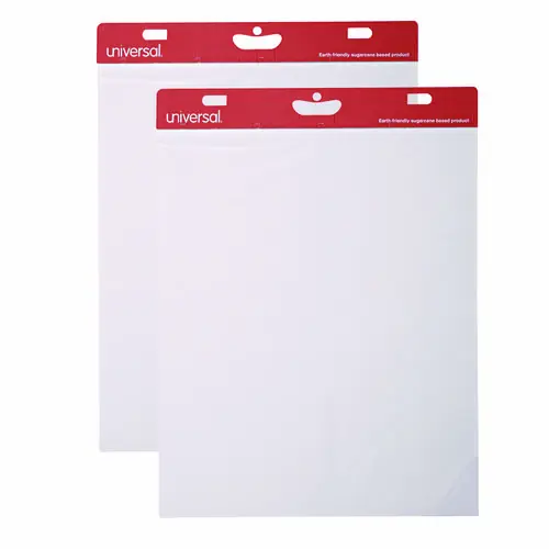 Universal® Renewable Resource Sugarcane Based Easel Pads, Unruled, 27 x 34, White, 50 Sheets, 2/Carton