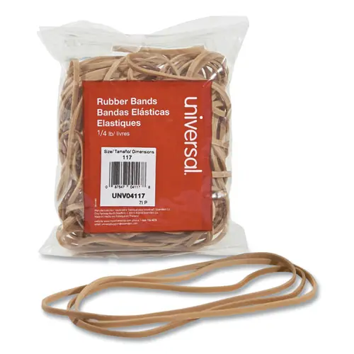 Universal® Rubber Bands, Size 117, 0.06" Gauge, Beige, 4 oz Box