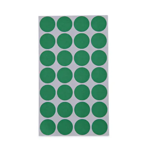 Universal® Self-Adhesive Removable Color-Coding Labels, 0.75" dia, Green, 28/Sheet, 36 Sheets/Pack