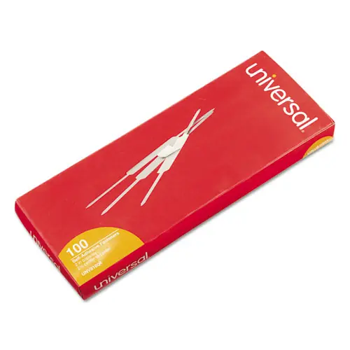 Universal® Self-Adhesive Two-Prong Paper Fastener Base and Compressor Sets, 100/Box