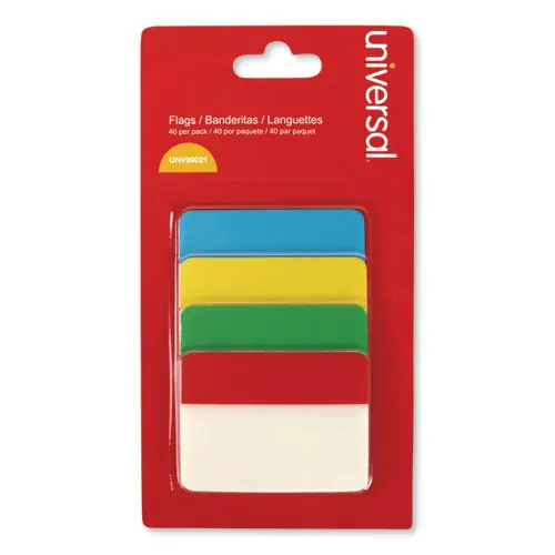 Universal® Self Stick Index Tab, Assorted Colors, 2", 40/Pack