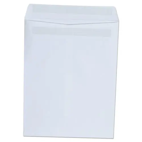 Universal® Self-Stick Open End Catalog Envelope, #10 1/2, Square Flap, Self-Adhesive Closure, 9 x 12, White, 100/Box