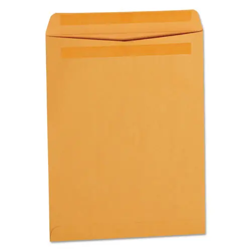 Universal® Self-Stick Open End Catalog Envelope, #13 1/2, Square Flap, Self-Adhesive Closure, 10 x 13, Brown Kraft, 250/Box