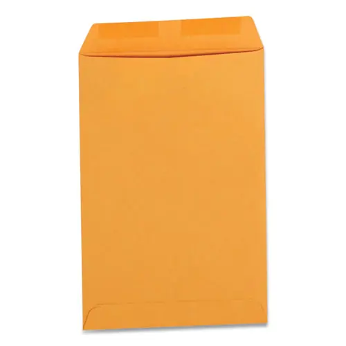 Universal® Self-Stick Open End Catalog Envelope, #1, Square Flap, Self-Adhesive Closure, 6 x 9, Brown Kraft, 100/Box