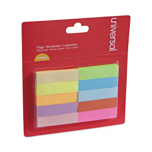 Universal® Self-Stick Page Tabs, Assorted Colors, 500/Pack