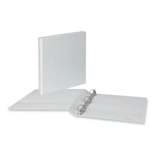 Universal® Slant D-Ring View Binder, 3 Rings, 1" Capacity, 11 x 8.5, White, 12/Carton