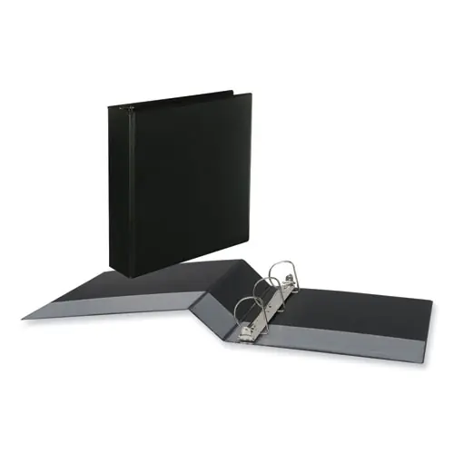Universal® Slant D-Ring View Binder, 3 Rings, 2" Capacity, 11 x 8.5, Black, 6/Carton