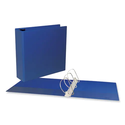 Universal® Slant D-Ring View Binder, 3" Capacity, 3 Rings, 11 x 8.5, Navy Blue