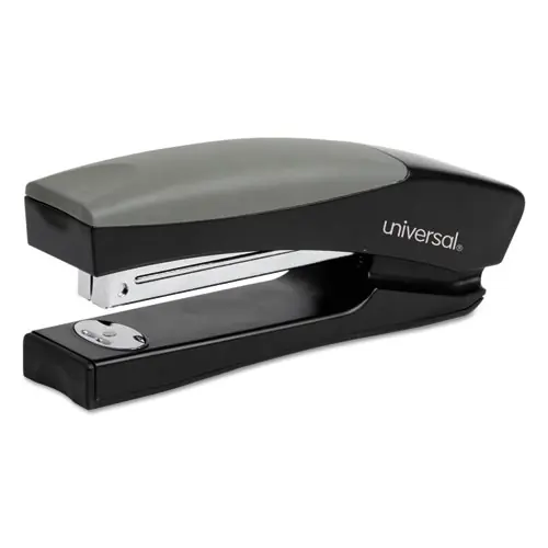 Universal® Stand-Up Full Strip Stapler, 20-Sheet Capacity, Black/Gray