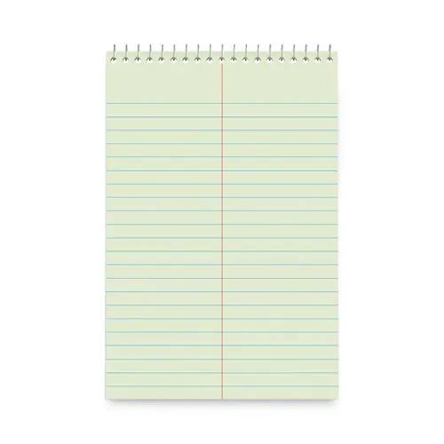 Universal® Steno Pads, Gregg Rule, Red Cover, 80 Green-Tint Sheets, 6 x 9, 6/Pack