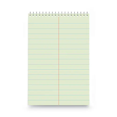 Universal® Steno Pads, Pitman Rule, Red Cover, 60 Green-Tint 6 x 9 Sheets