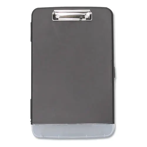 Universal® Storage Clipboard with Pen Compartment, 0.5" Clip Capacity, Holds 8.5 x 11 Sheets, Black