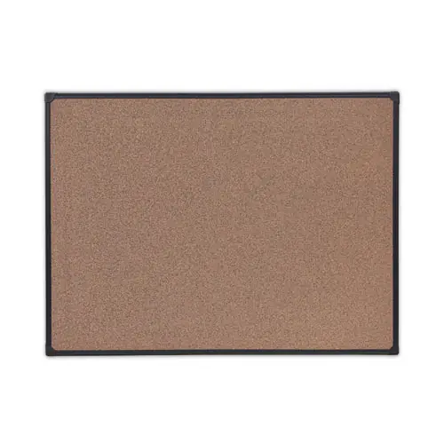 Universal® Tech Cork Board, 48" x 36", Brown Surface, Black Aluminum Frame