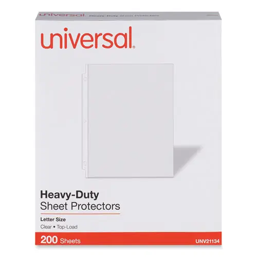 Universal® Top-Load Poly Sheet Protectors, Heavy Gauge, Letter Size, Clear, 200/Pack