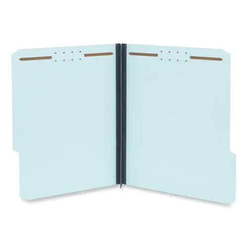 Universal® Top Tab Classification Folders, Light Blue, Letter Size, 2" Expansion, 2 Fasteners, 25/Box
