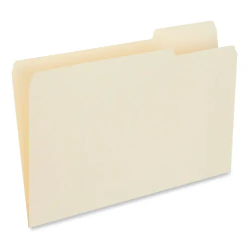 Universal® Top Tab File Folders, 1/3-Cut Tabs: Right Position, Legal Size, 0.75" Expansion, Manila, 100/Box