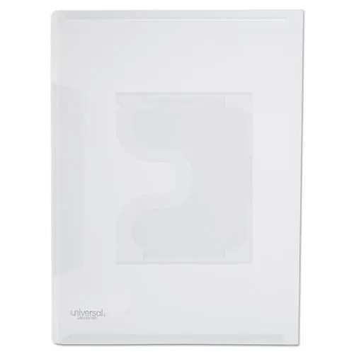 Universal® Transparent Deluxe Locking Project Files with CD-ROM Holder, Letter Size, Clear, 25/Pack