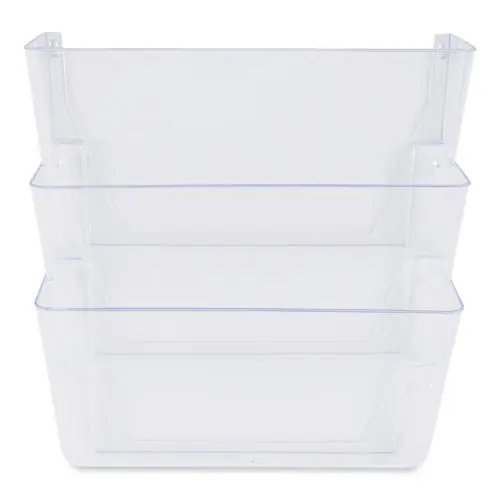 Universal® Wall Files, 3 Sections, Letter Size, Clear, 3/Set