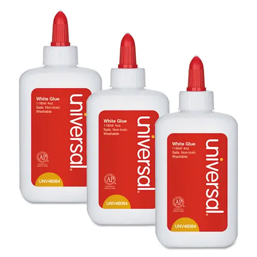 Universal® Washable White Glue, 4 oz, 3/Pack