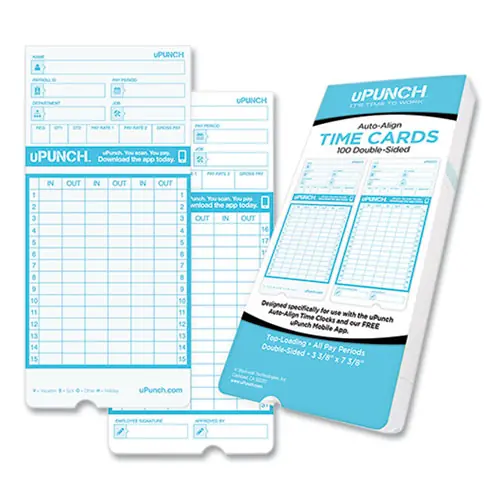 uPunch™ Pay-to-Punch Time Card for SB1200 Time Clock, 100/Pack