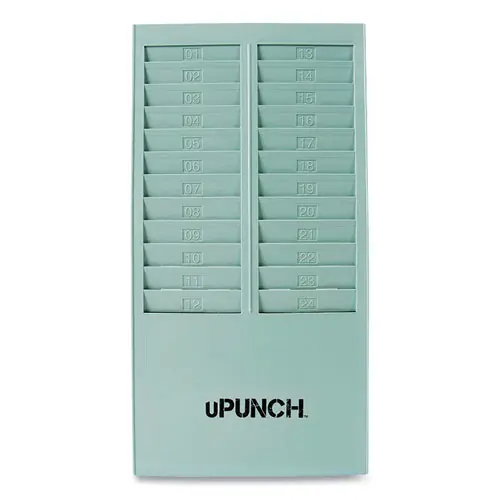 uPunch™ Time Card Rack, 24 Pockets, Gray