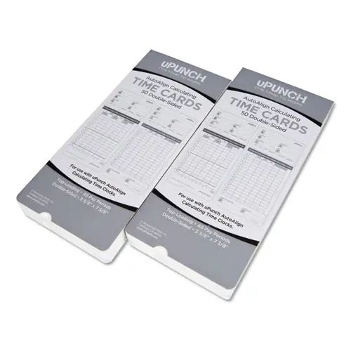 uPunch™ Time Clock Cards for uPunch HN2000/HN4000/HN4600, Two Sided, 100/Pack