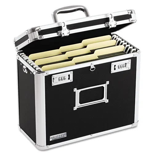 Vaultz® Locking File Chest, Letter Size, Black, 13.75" x 7.25" x 12.25"