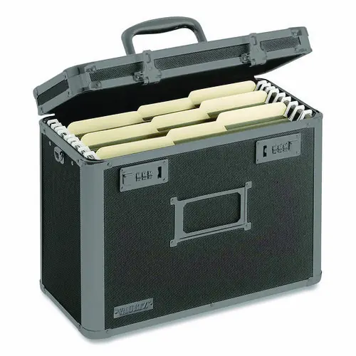 Vaultz® Locking Personal File Tote, Letter, Tactical Black