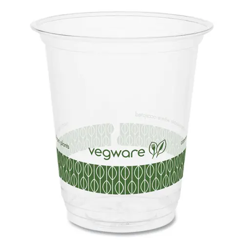 Vegware™ 76-Series Cold Cup, 7 oz, Plastic, Clear/Green, 1,000/Carton